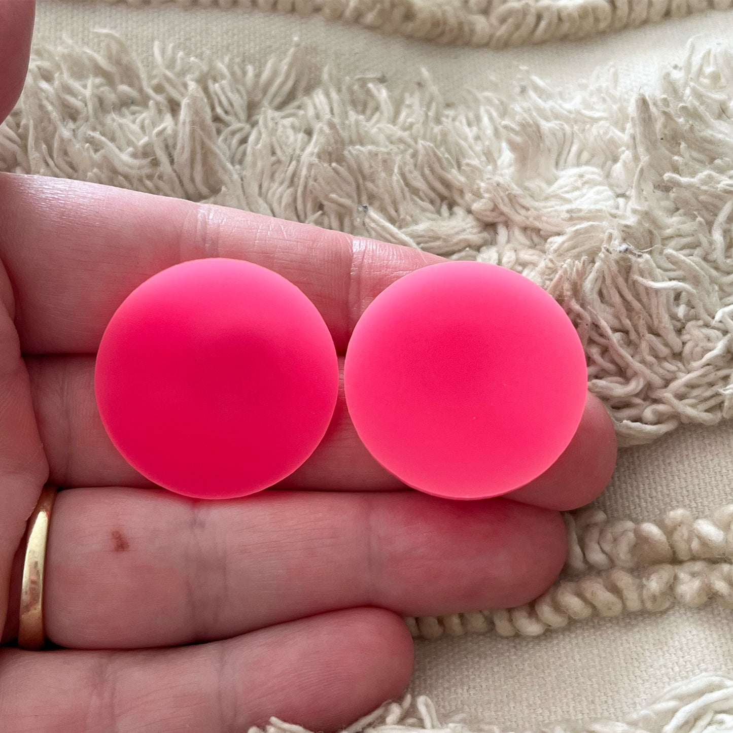Bright Pink Statement Studs