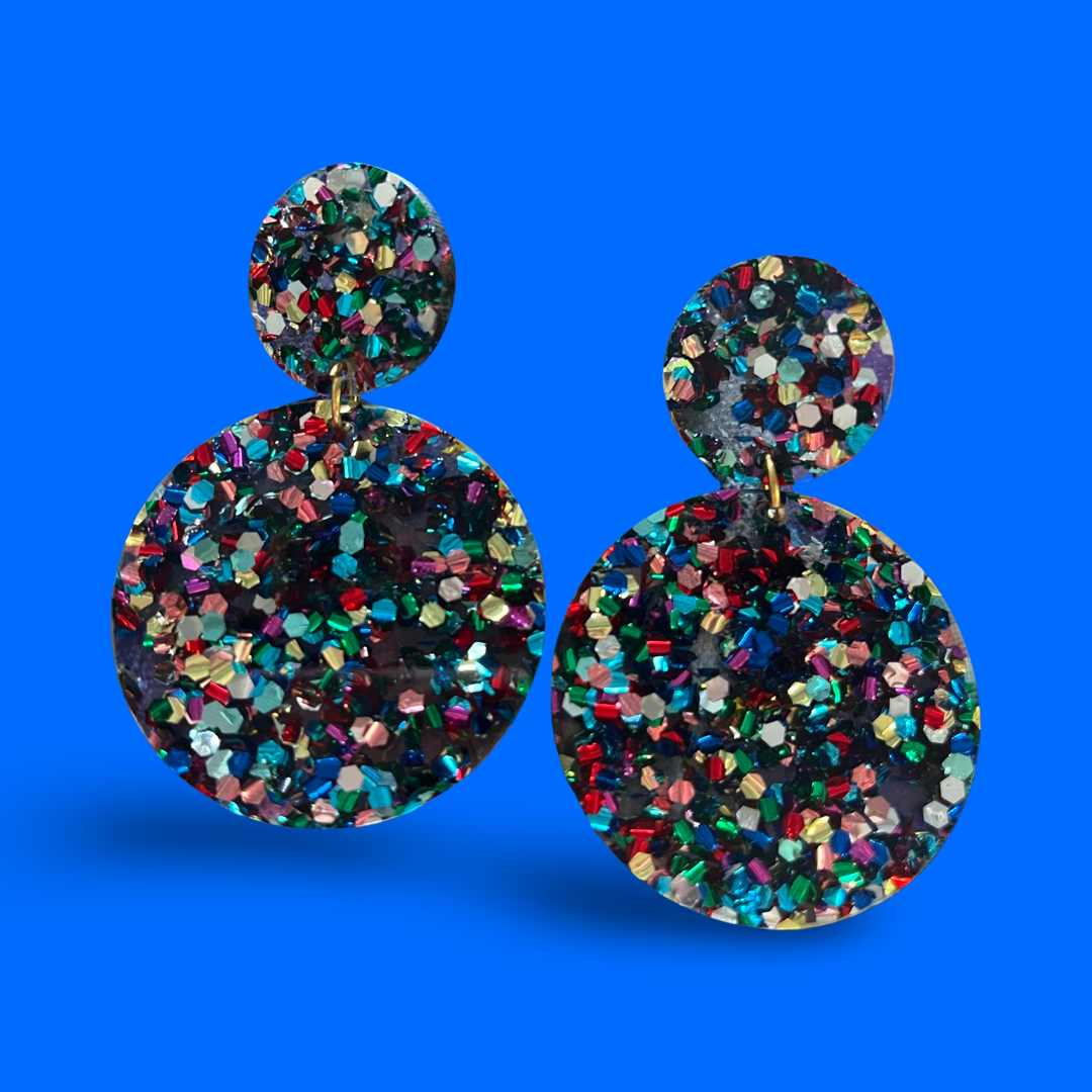 Colourful Confetti Glittery Foil Dangles