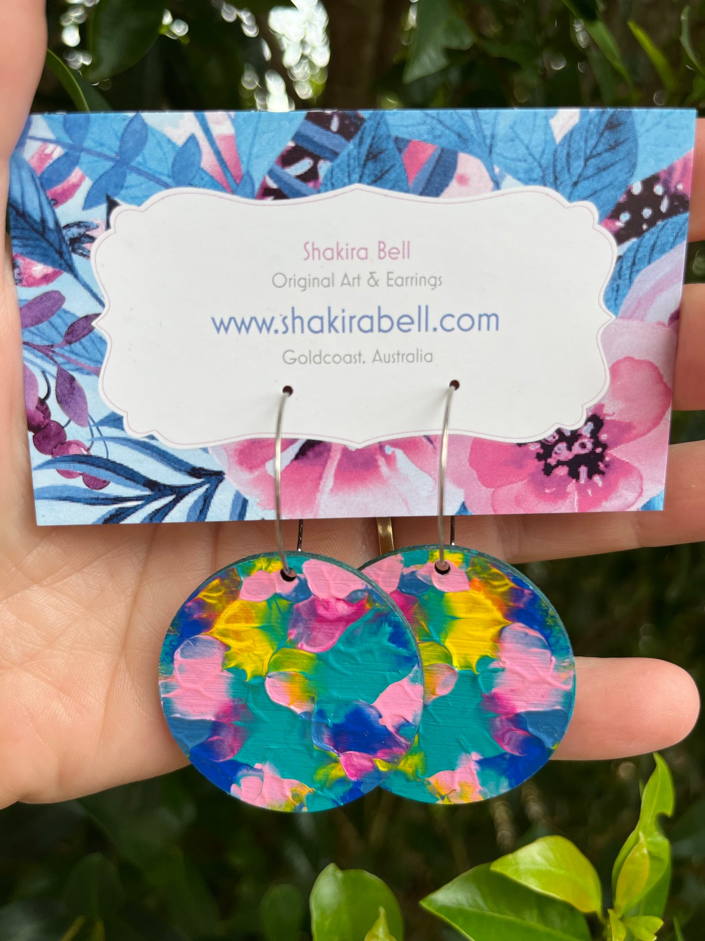 Rainbow Aqua 40mm Arty Hoops