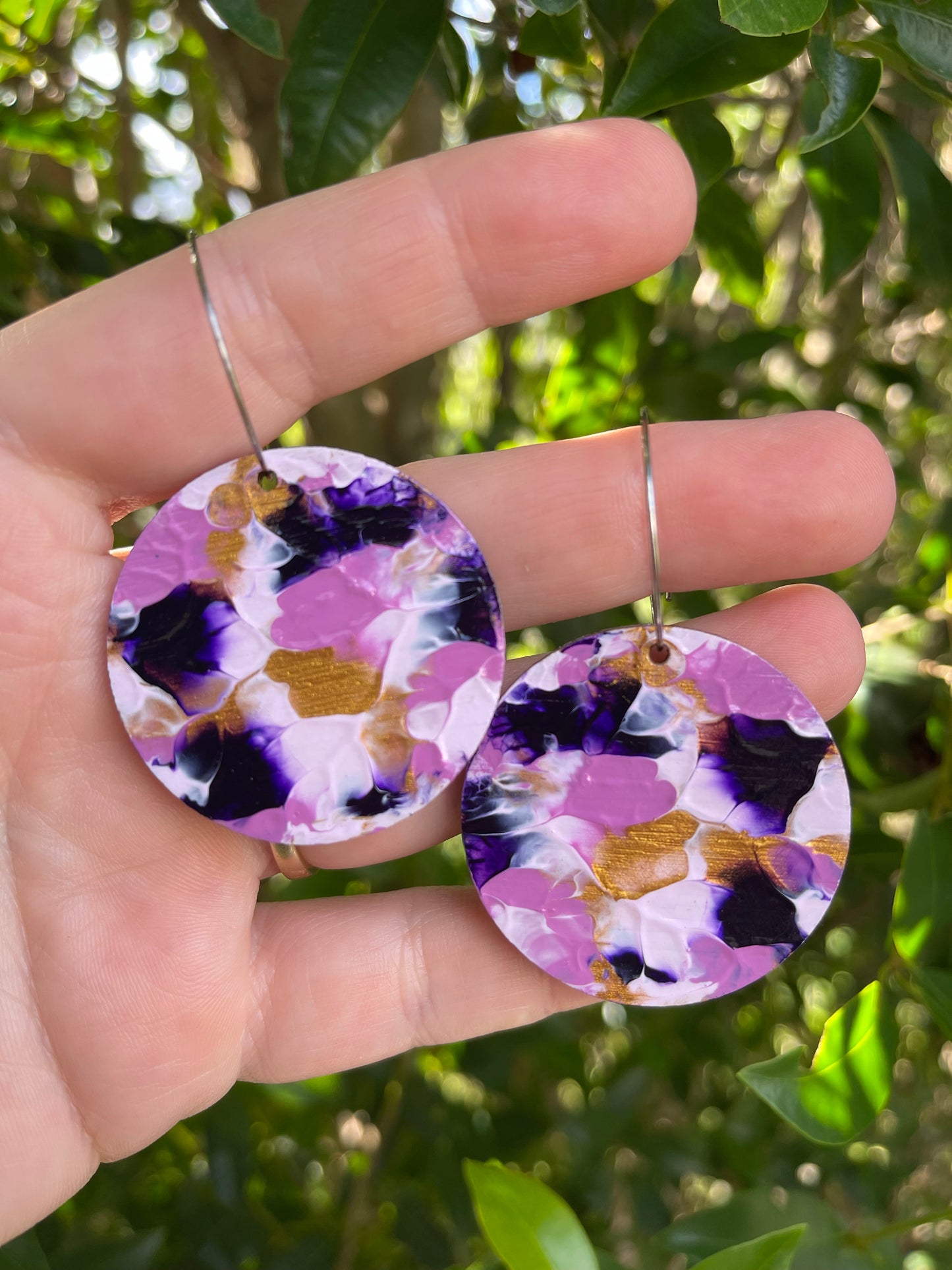 Purple Gold 40mm Arty Hoops