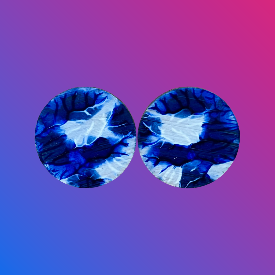 Ocean Blue Studs 25mm