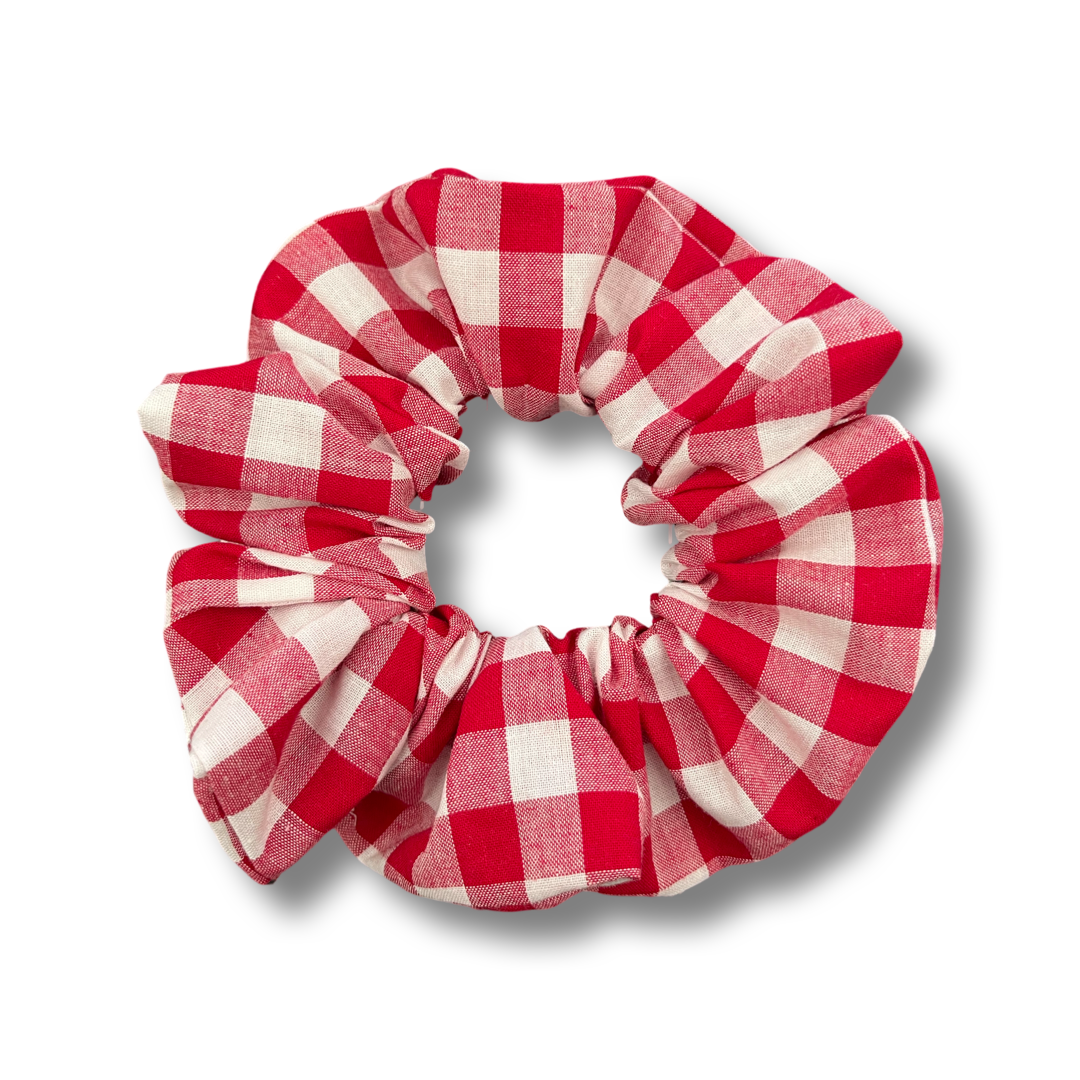 Red Gingham Scrunchie