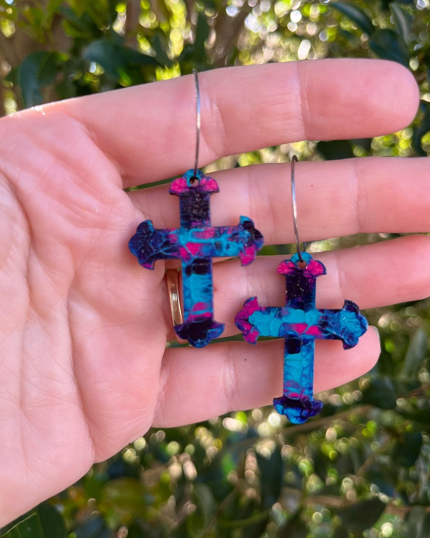 Arty Cross Hoops