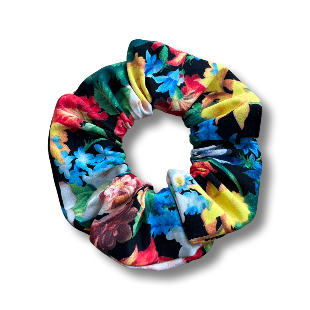 Floral in Black Scrunchie