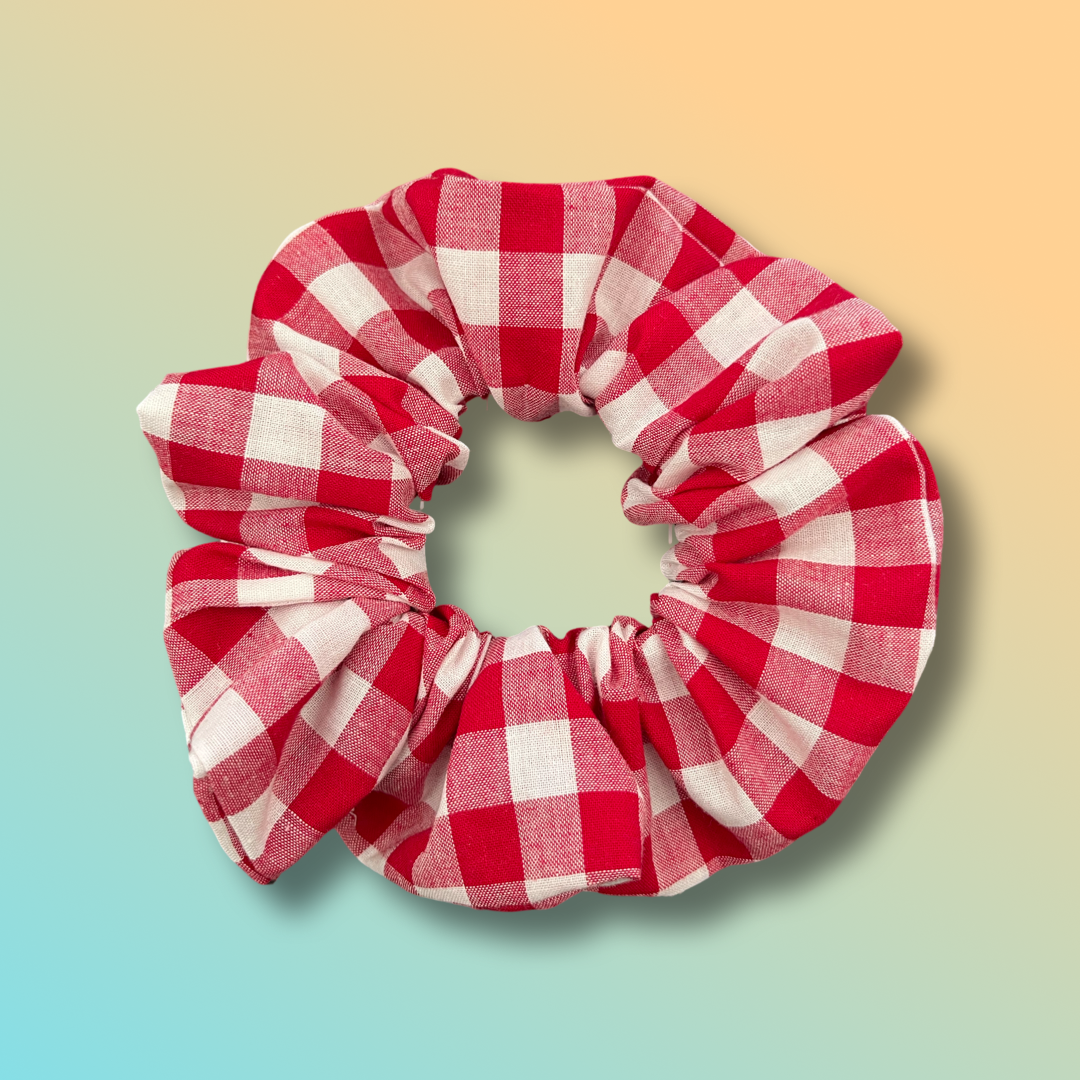Red Gingham Scrunchie