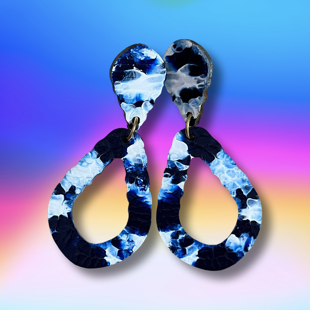 Blue n White Dangle Earrings