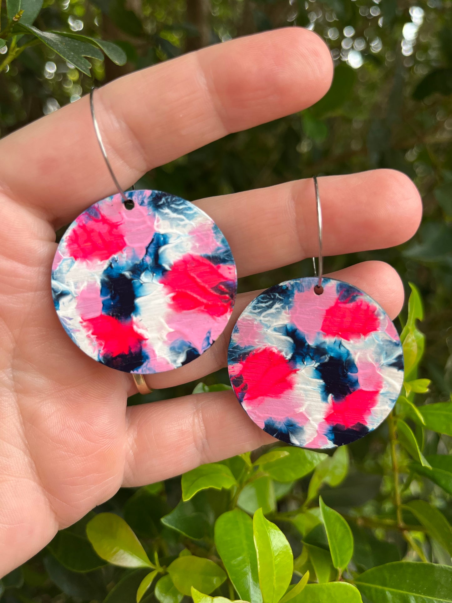 Bright Pink and Blue 40mm Arty Hoops