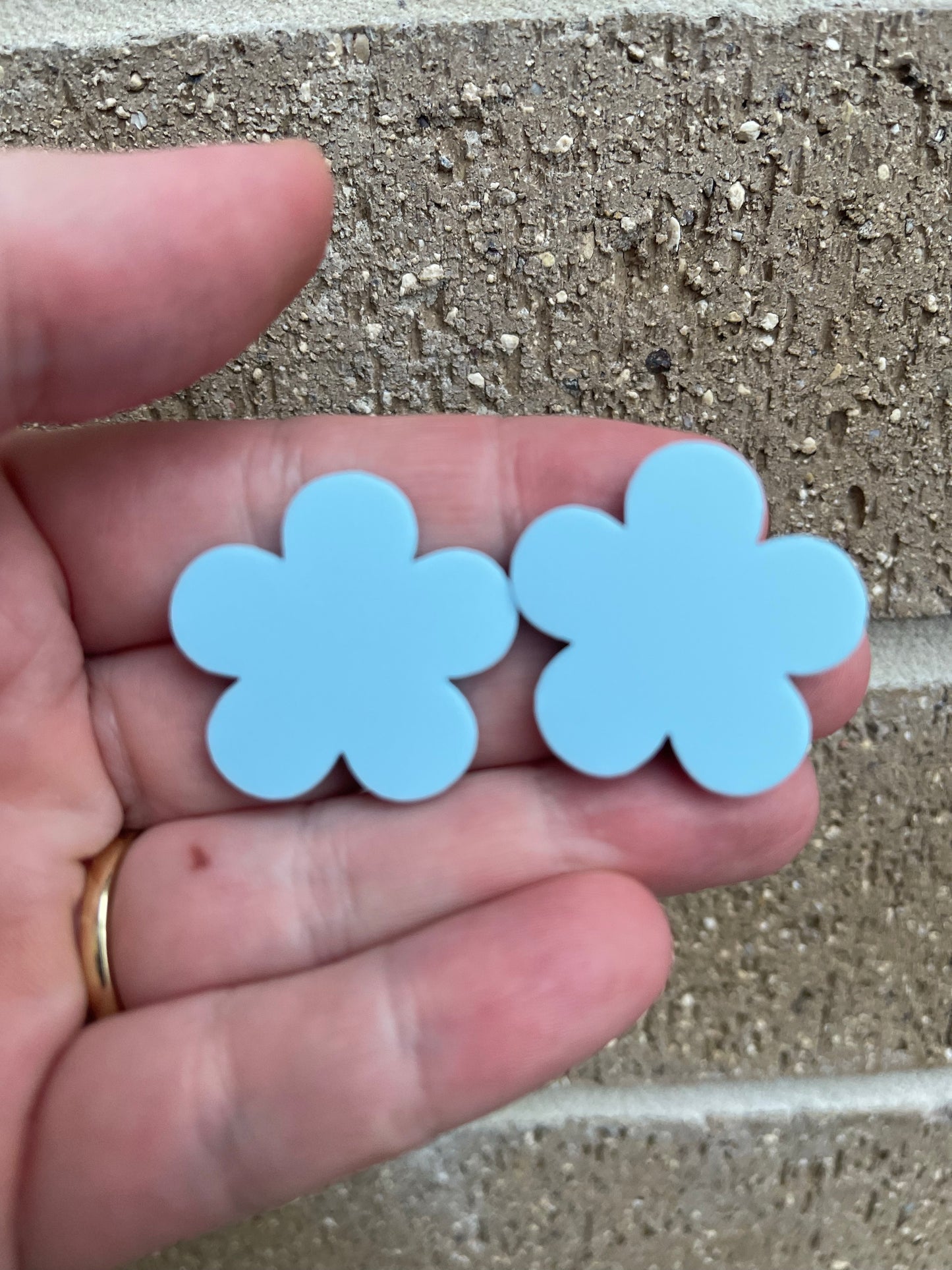 Pastel Blue petals Statement Studs