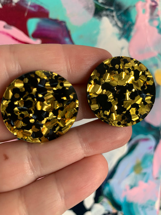 Black and Gold acrylic Statement Studs