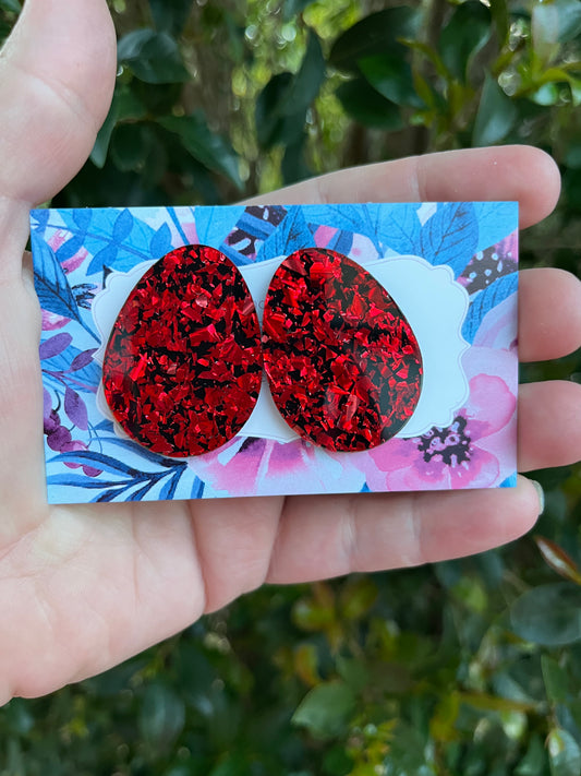 Ruby Red acrylic Statement Studs